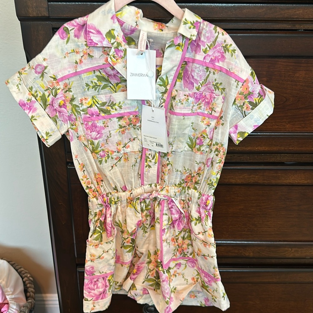Zimmermann Halcyon Floral Playsuit Size 4